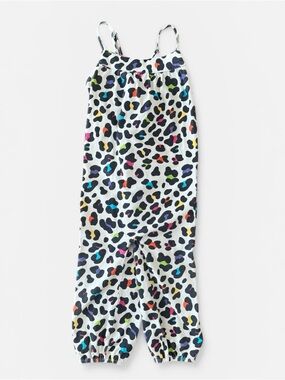 Rags Multicolor Leopard Print Romper Jumpsuit size 3/4